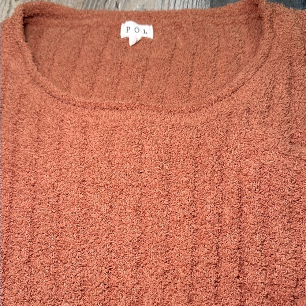 POL Rust Ribbed Crew Neck Sweater - Picture 4 of 6
